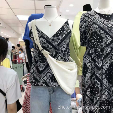 100％棉花印刷面料库存女装连衣裙